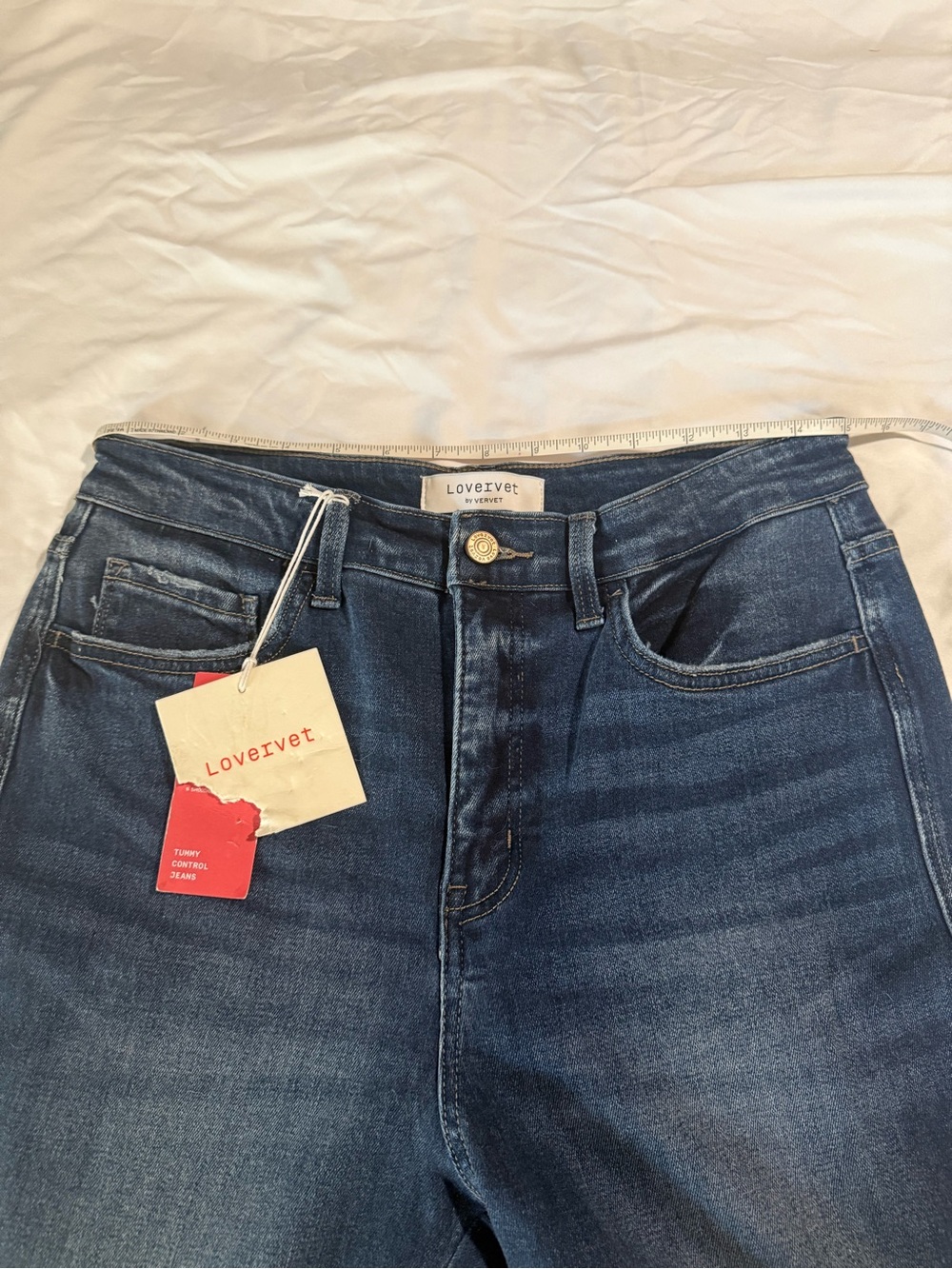 NWT Lovervet by Vervet Tummy Control Bootcut Jeans Size 30 / 11 Dark Wash Sample - Picture 2 of 8